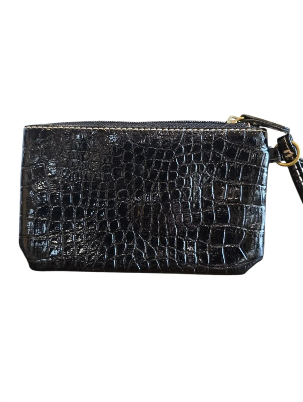 Rosetti Black Croc Embossed Faux Leather Wristlet